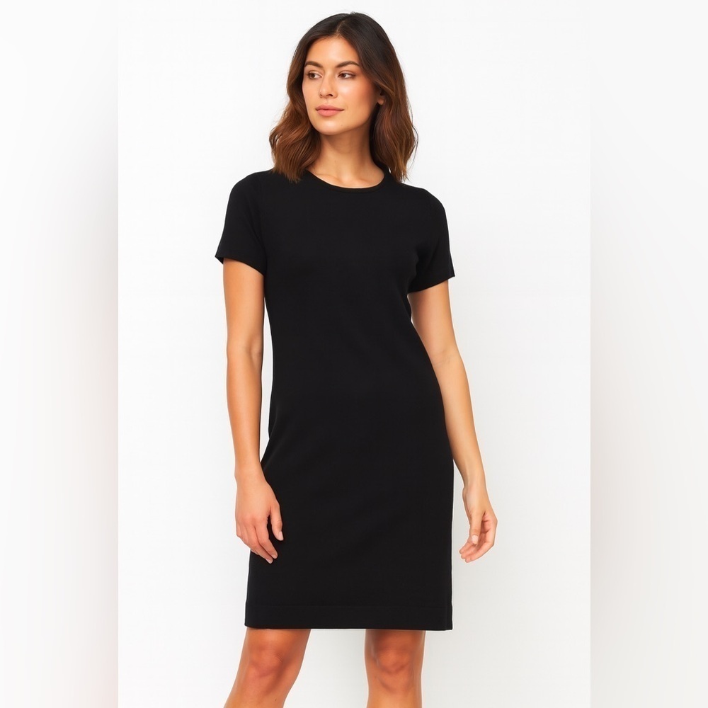 Goldworm Women’s Vintage Black Dress Size 10 | 100% Merino Wool Italy Classic